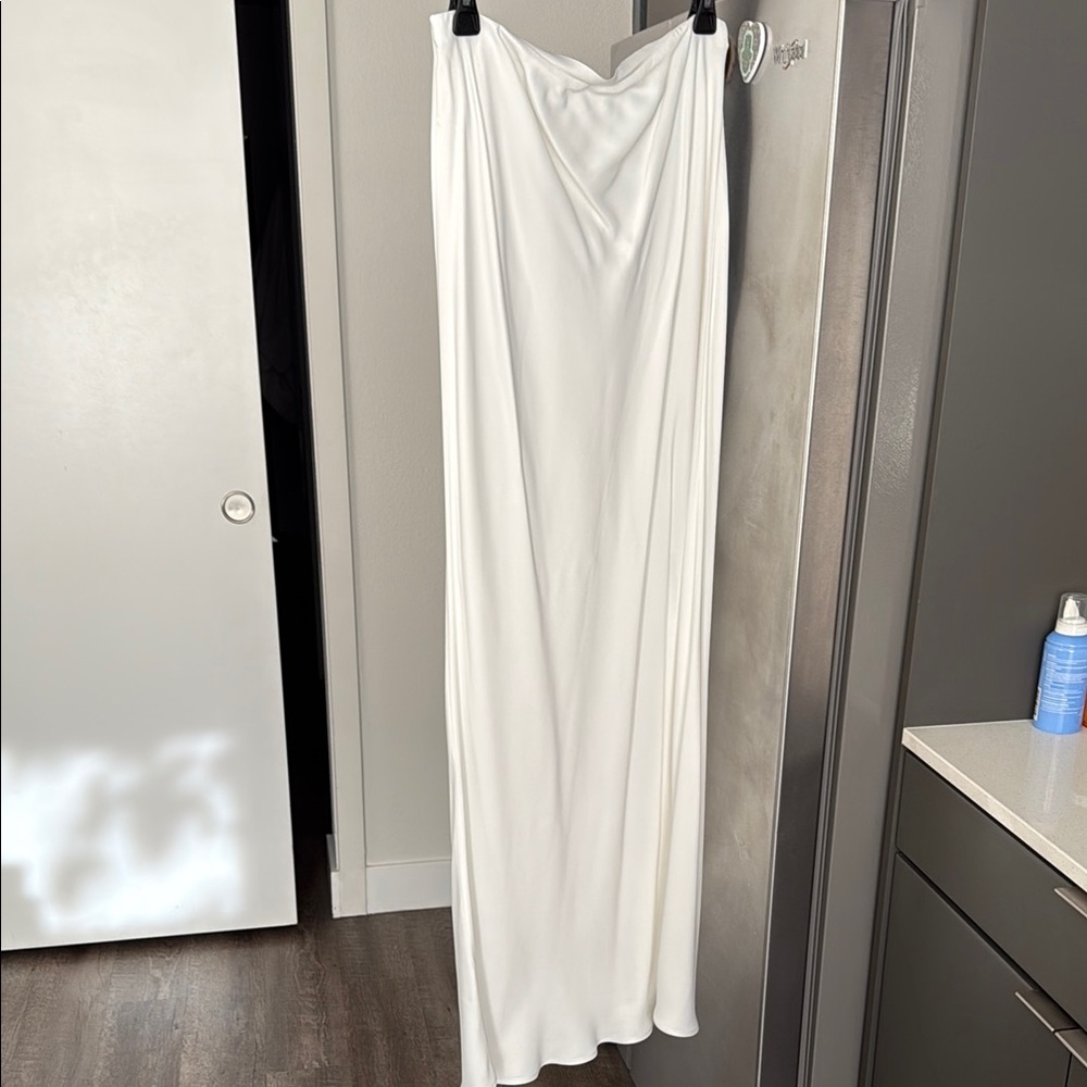 Anthropologie Elegant White Maxi Skirt